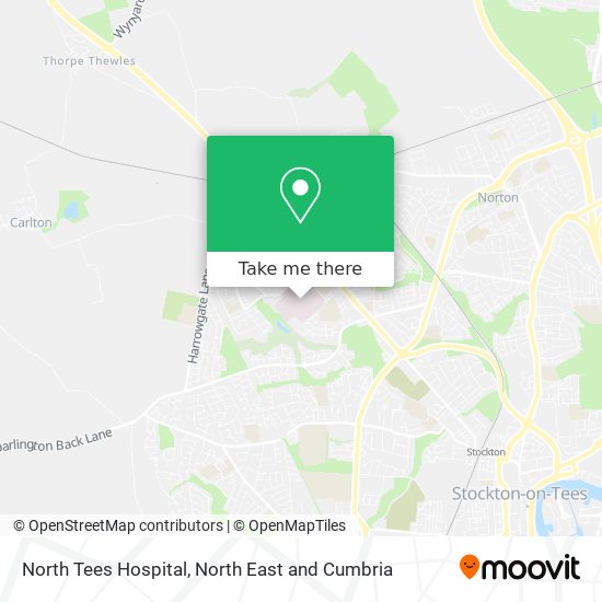 North Tees Hospital map