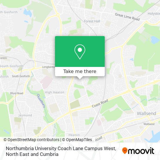 Northumbria University Coach Lane Campus West map