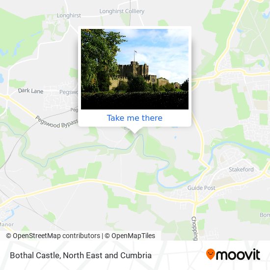 Bothal Castle map