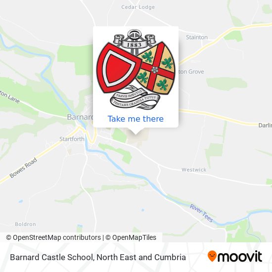 Barnard Castle School map