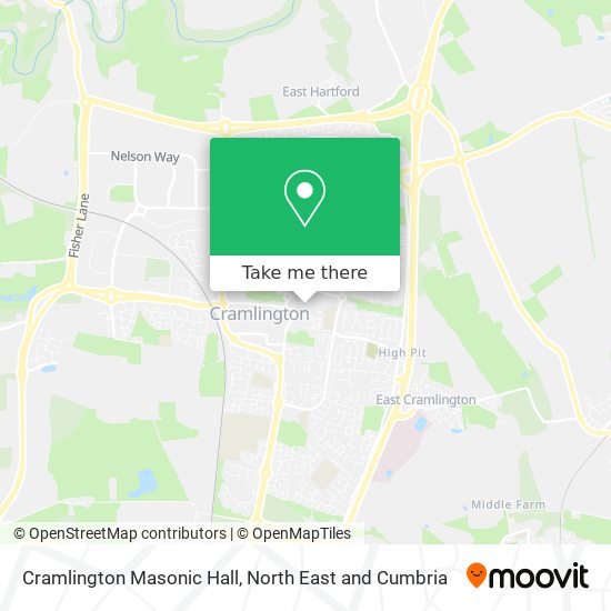 Cramlington Masonic Hall map