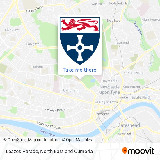 Leazes Parade map