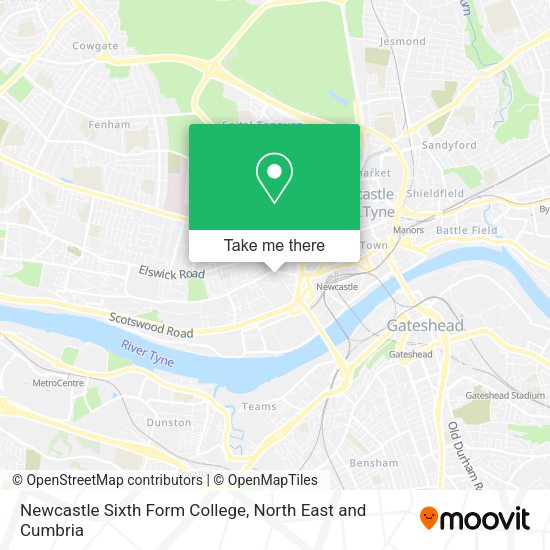 Newcastle Sixth Form College map
