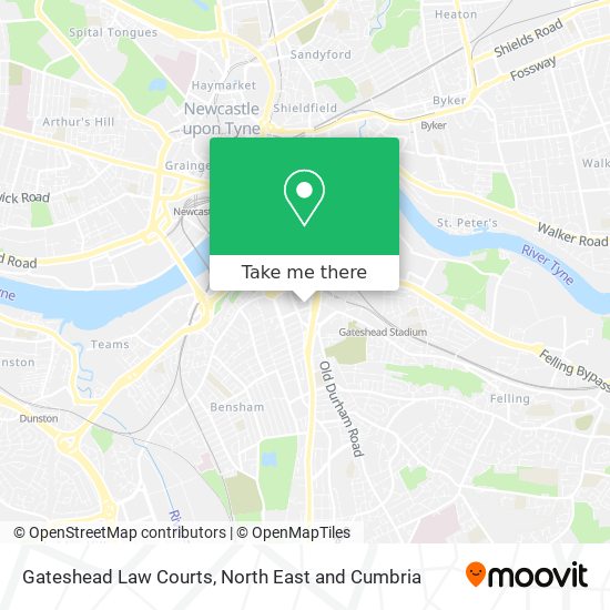 Gateshead Law Courts map