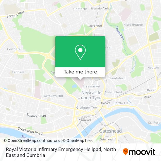 Royal Victoria Infirmary Emergency Helipad map