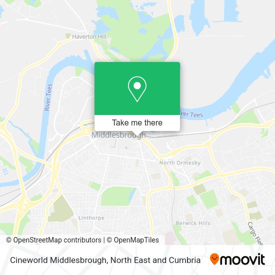 Cineworld Middlesbrough map