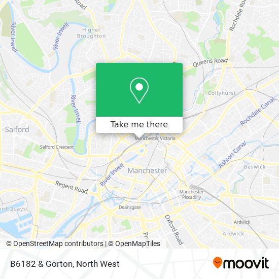 B6182 & Gorton map