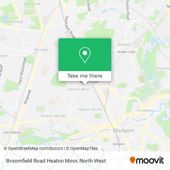 Broomfield Road Heaton Moor map