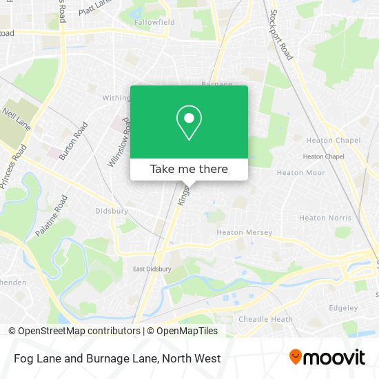 Fog Lane and Burnage Lane map
