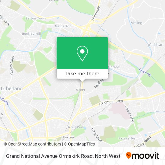 Grand National Avenue Ormskirk Road map