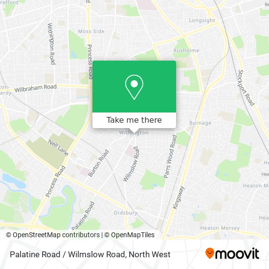 Palatine Road / Wilmslow Road map