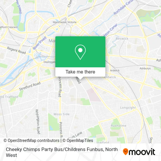 Cheeky Chimps Party Bus / Childrens Funbus map