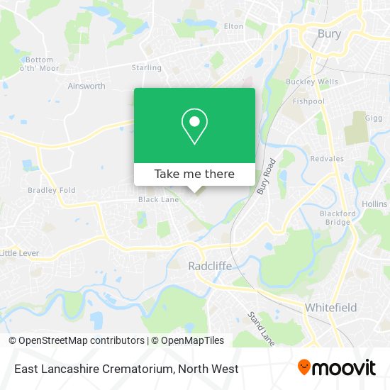 East Lancashire Crematorium map