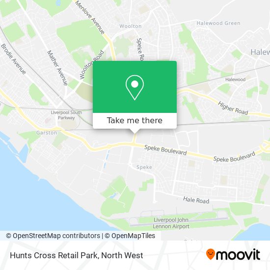 Hunts Cross Retail Park map