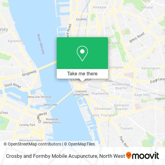 Crosby and Formby Mobile Acupuncture map