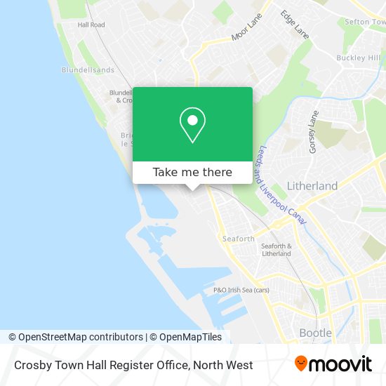 Crosby Town Hall Register Office map
