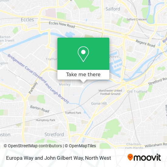 Europa Way and John Gilbert Way map