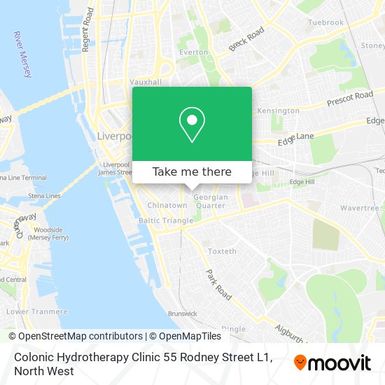 Colonic Hydrotherapy Clinic 55 Rodney Street L1 map