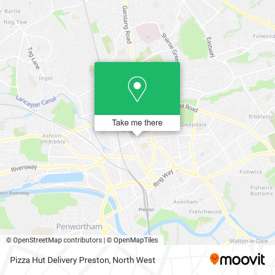 Pizza Hut Delivery Preston map