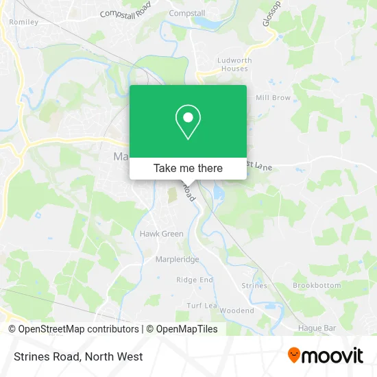Strines Road How to Get to Strines Road in Marple by Bus or Train?