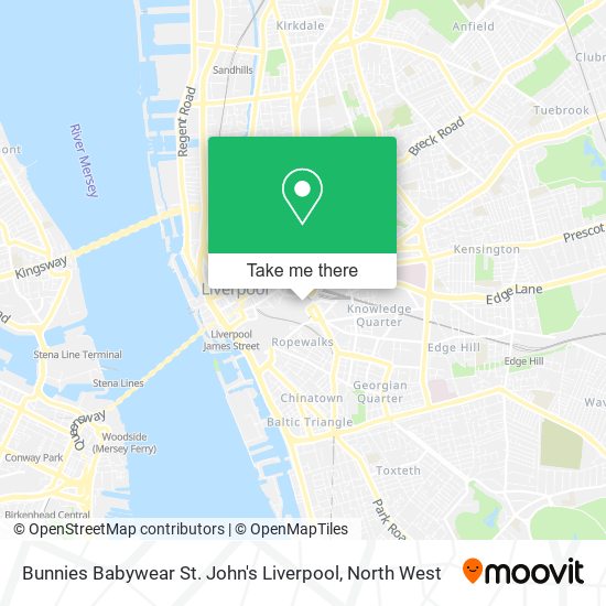 Bunnies Babywear St. John's Liverpool map