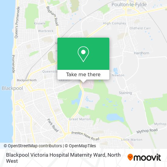 Blackpool Victoria Hospital Maternity Ward map