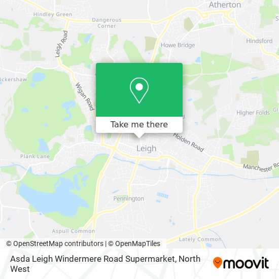 Asda Leigh Windermere Road Supermarket map