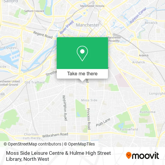 Moss Side Leisure Centre & Hulme High Street Library map
