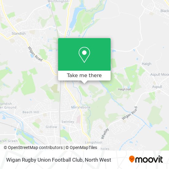Wigan Rugby Union Football Club map