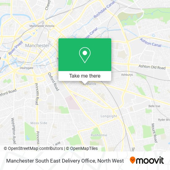 Manchester South East Delivery Office map