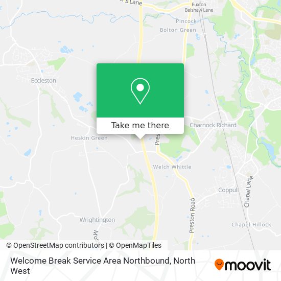 Welcome Break Service Area Northbound map