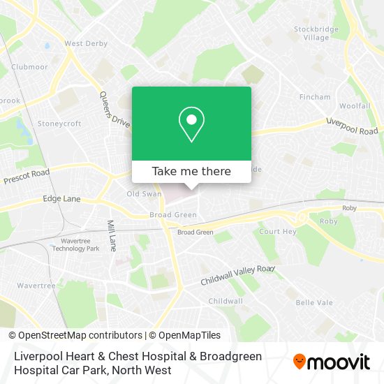 Liverpool Heart & Chest Hospital & Broadgreen Hospital Car Park map