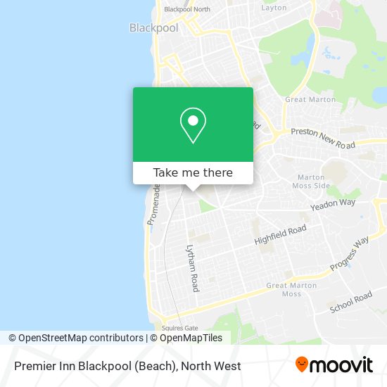 Premier Inn Blackpool (Beach) map