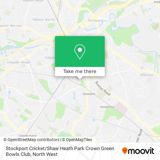 Stockport Cricket / Shaw Heath Park Crown Green Bowls Club map