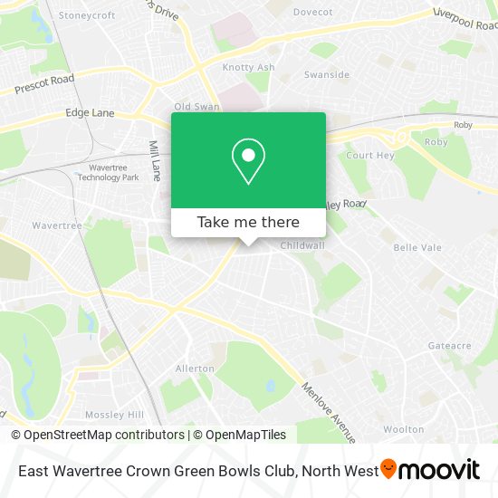 East Wavertree Crown Green Bowls Club map