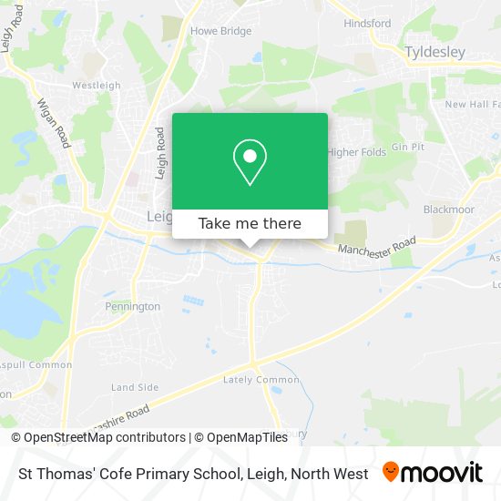 St Thomas' Cofe Primary School, Leigh map
