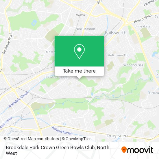 Brookdale Park Crown Green Bowls Club map