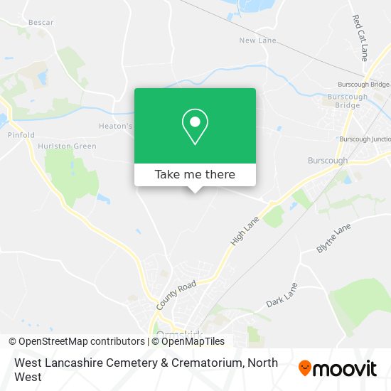 West Lancashire Cemetery & Crematorium map