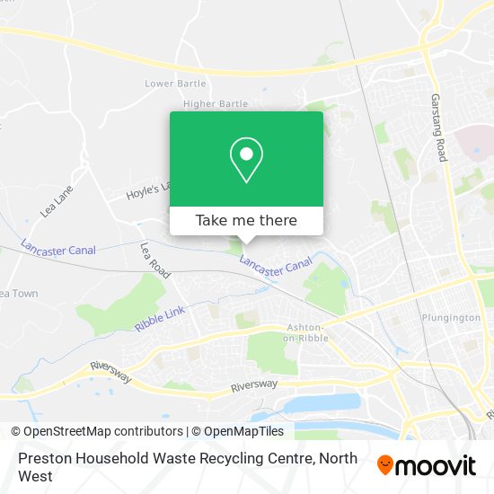 Preston Household Waste Recycling Centre map