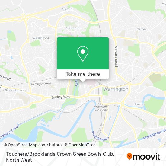 Touchers / Brooklands Crown Green Bowls Club map