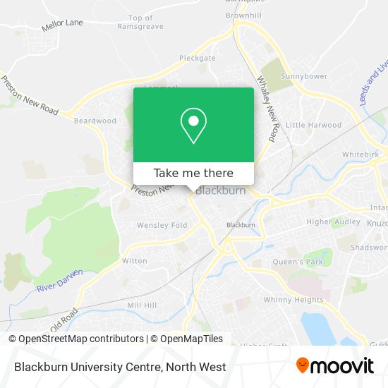 Blackburn University Centre map
