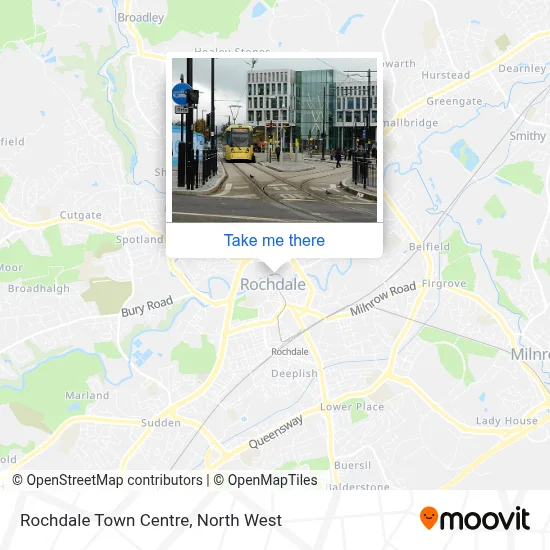 How to Get to Rochdale Town Centre by Bus, Light Rail or Train?