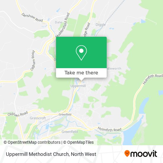 Uppermill Methodist Church map
