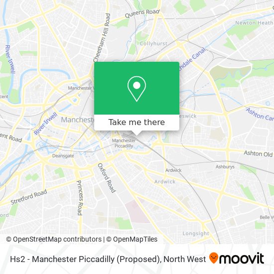 Hs2 - Manchester Piccadilly (Proposed) map