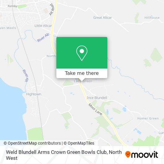 Weld Blundell Arms Crown Green Bowls Club map