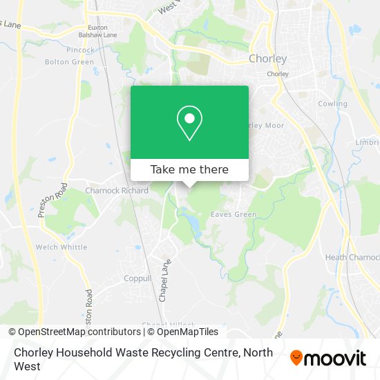 Chorley Household Waste Recycling Centre map