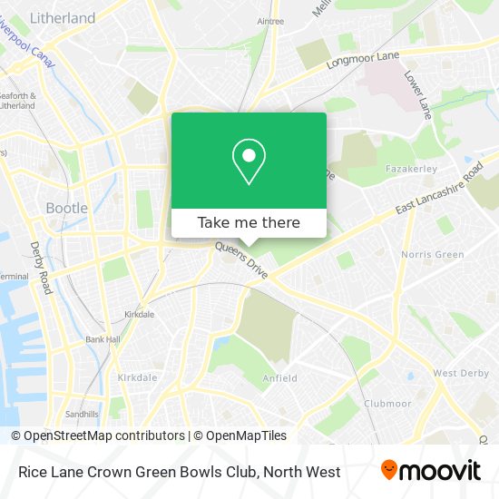 Rice Lane Crown Green Bowls Club map