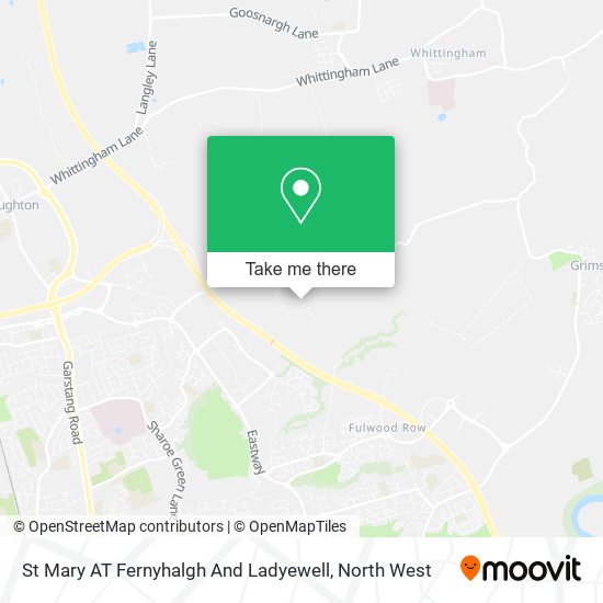 St Mary AT Fernyhalgh And Ladyewell map