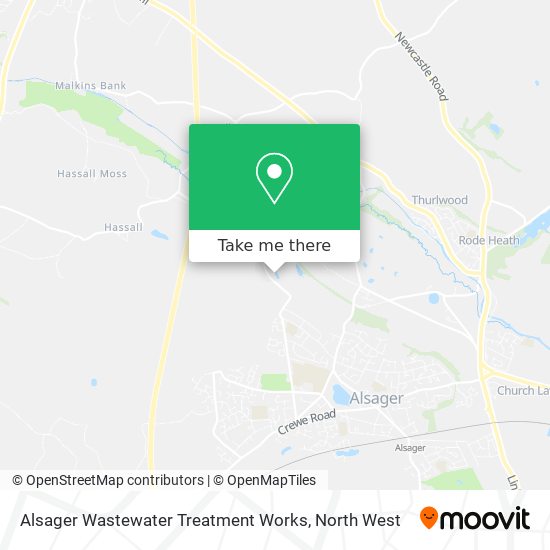 Alsager Wastewater Treatment Works map