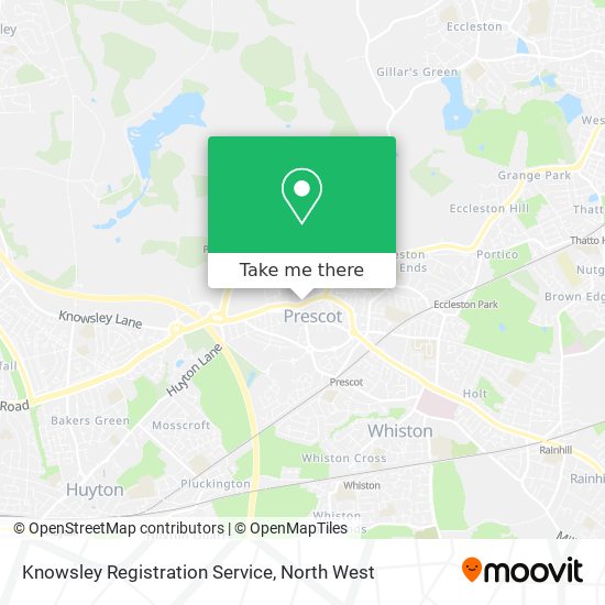 Knowsley Registration Service map